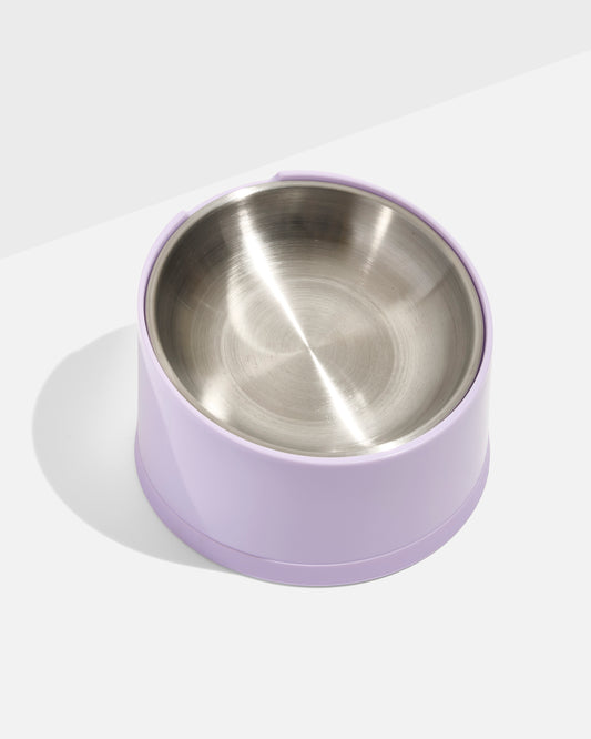 Slanted Cat Bowl – Lilac | Designed to reduce whisker fatigue