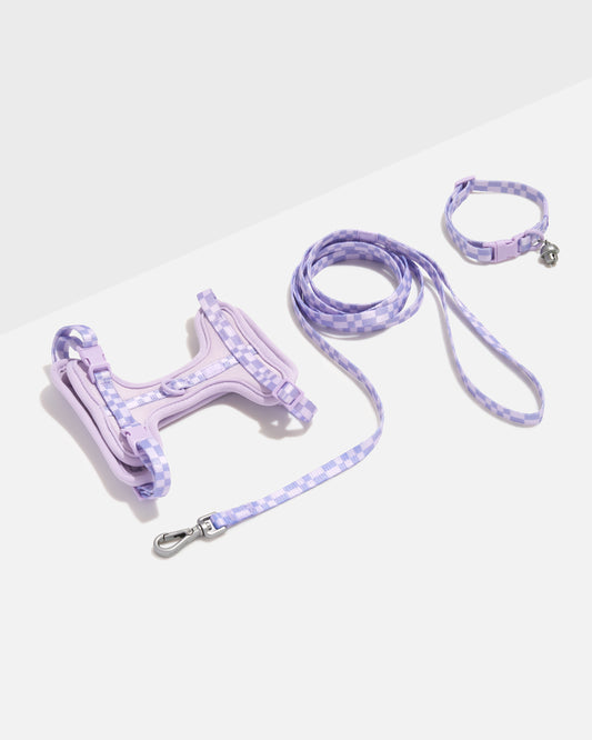 Cat Harness & Leash + Collar Kit – Lilac